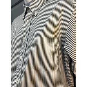 Land’s End Men’s Regular Oxford Shirt – Blue/White Vertical Stripe – Sz 15x33